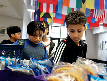 Duluth Middle School students in the PBIS store